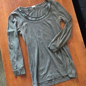 J. Crew Silk-trimmed Knit Tee in Olive